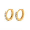  Stainless Steel Minimal Hoop Earrings Crystal Zirconia