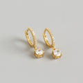 Drop Huggie Hoop Earrings — 18K Gold Plated, 925 Sterling Silver