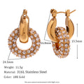 Donut Drop Earrings - Stainless Steel Earrings 18K Gold Plated Decoration