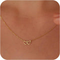 Heart Necklace for Women Girls, 18K Gold Plated Heart Pendant Charm Necklace Dainty Gold Necklace for Women Gold Jewelry Gifts for Mom Grandma Wife