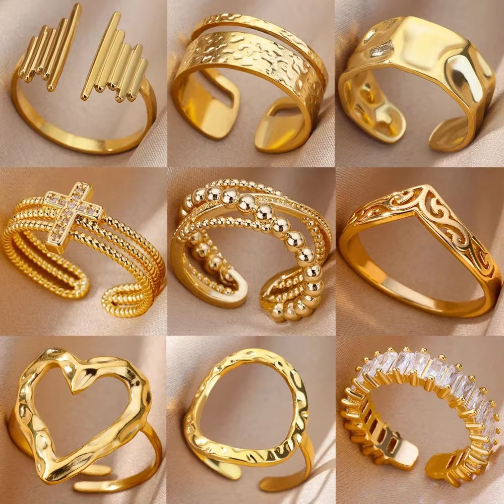 Gold Color Stainless Steel Rings