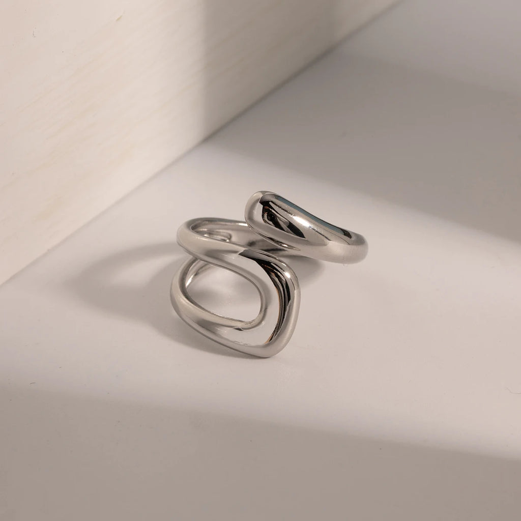 Geometric Hollow Wide Ring