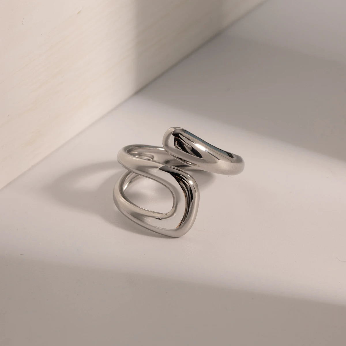 Geometric Hollow Wide Ring