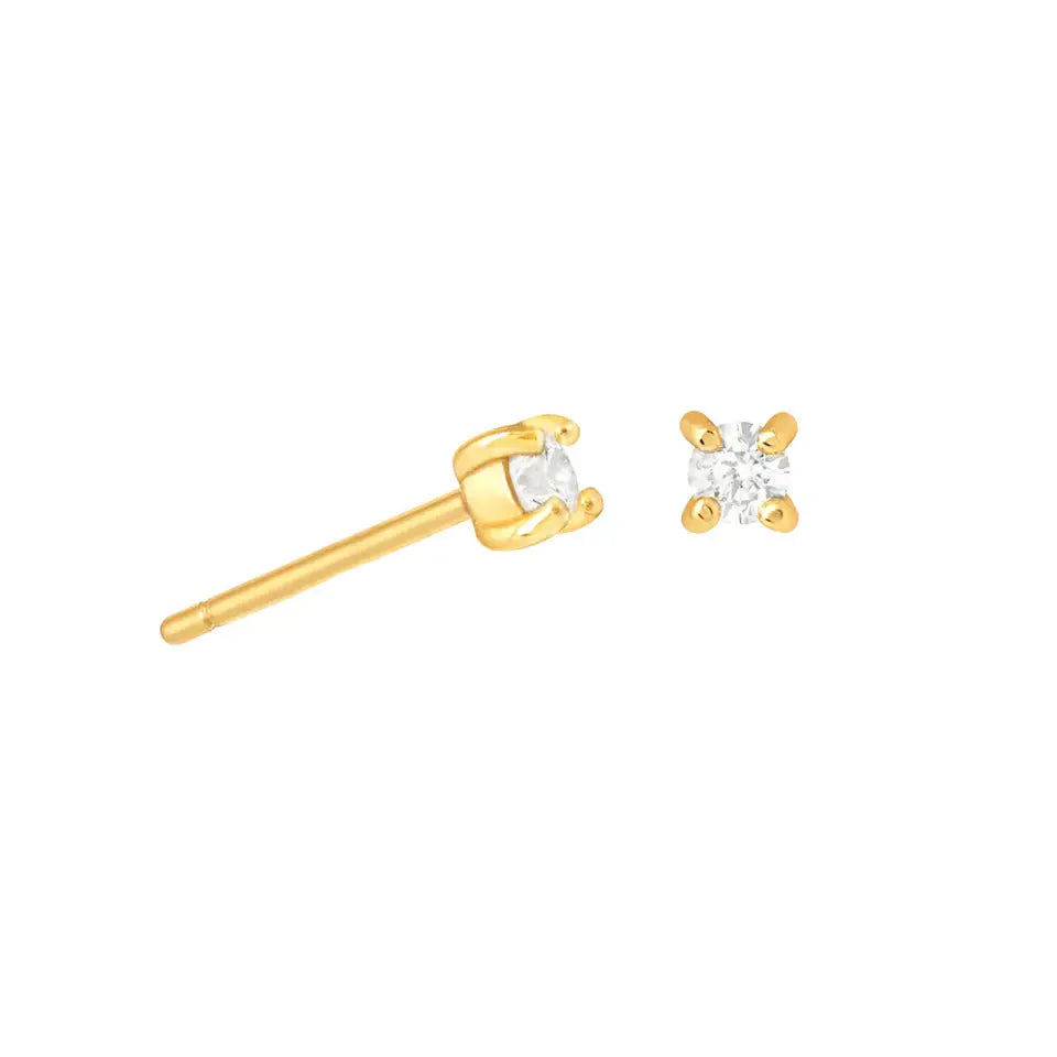 Birthstone Stud Earrings — 925 Sterling Silver, 18K Gold Plated