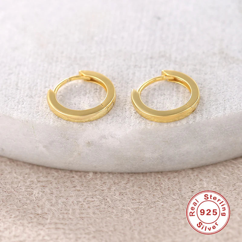 Gold Hoop Earrings — 925 Sterling Silver, 18K Gold Plated, Hypoallergenic