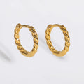 Gold Rope Chain Hoop Earrings — 925 Sterling Silver, 18K Gold Plated