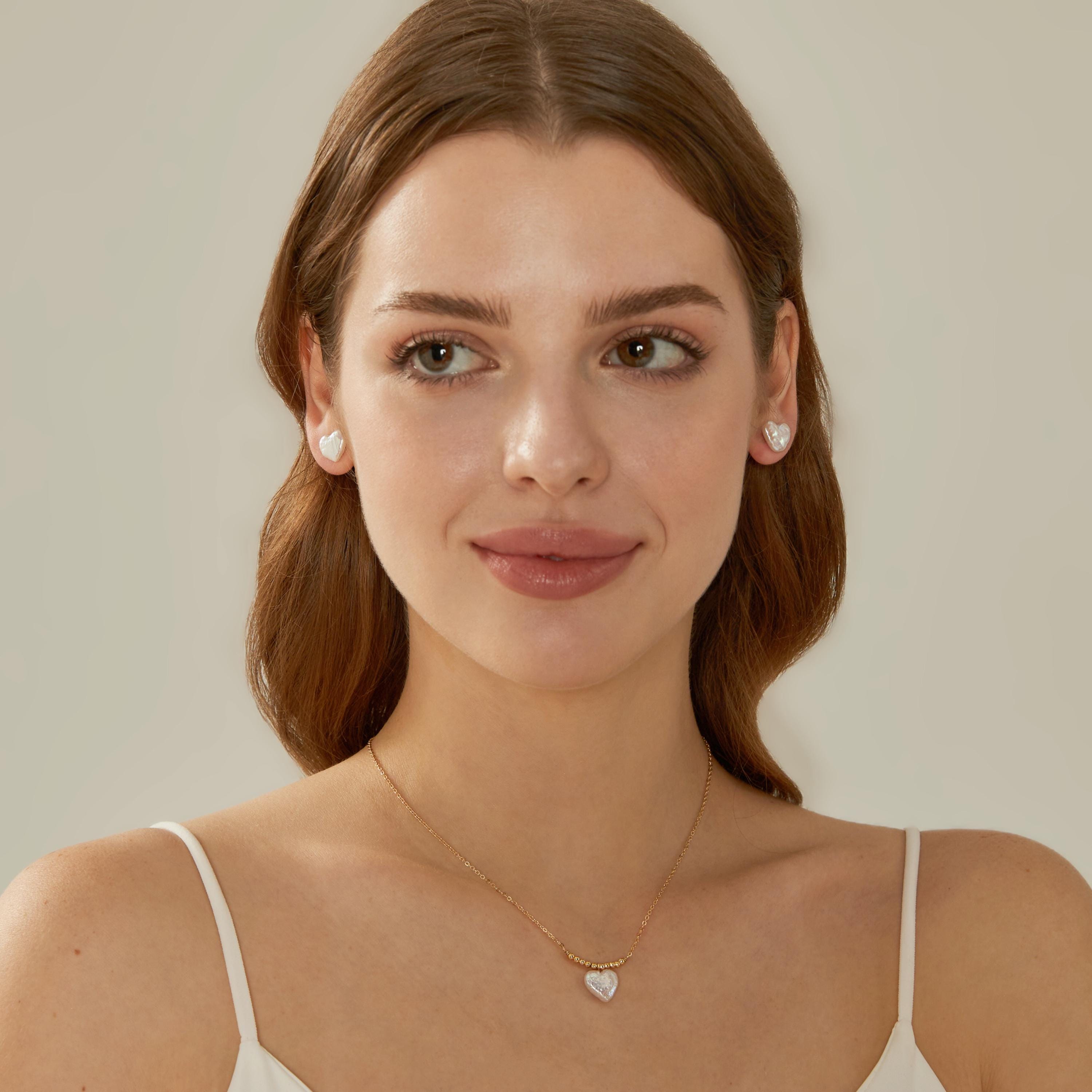Baroque Pearl Heart Earrings