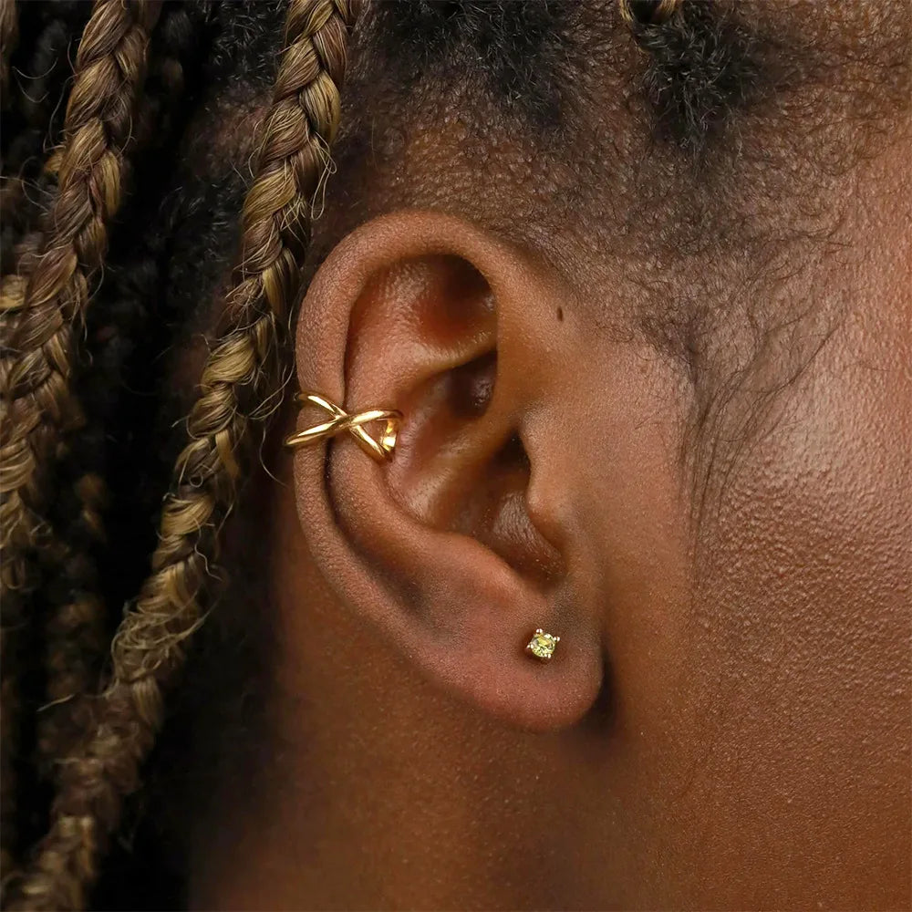 Birthstone Stud Earrings — 925 Sterling Silver, 18K Gold Plated