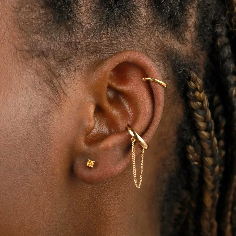 Birthstone Stud Earrings — 925 Sterling Silver, 18K Gold Plated